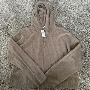 GAP Cozy Hooded Knit Sweater - Taupe
